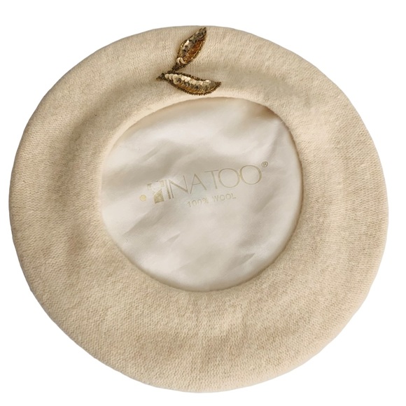 Inatoo Wool Cream Beret - Picture 3 of 5